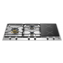 Plita incorporabila Bertazzoni Profesional PM363I0X, 90 cm, plita gaz, 3 arzatoare + inductie,sistem siguranta Stop-Gaz, inox