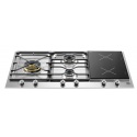 Aragaz Tecnogas P1X66M4VC, 60 cm, gaz, 4 arzatoare, grill, otel inoxidabil