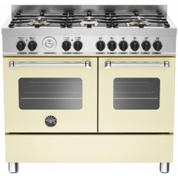 Aragaz Bertazzoni Profesional MAS1006MFEDVIT, 100x60 cm, gaz, 6 arzatoare, 2 cuptoare electrice, visiniu