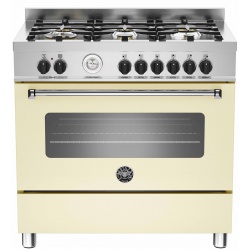 Aragaz Bertazzoni Master MAS906MFESVIT, 90x60 cm, gaz, 6 arzatoare, cuptor electric, visiniu