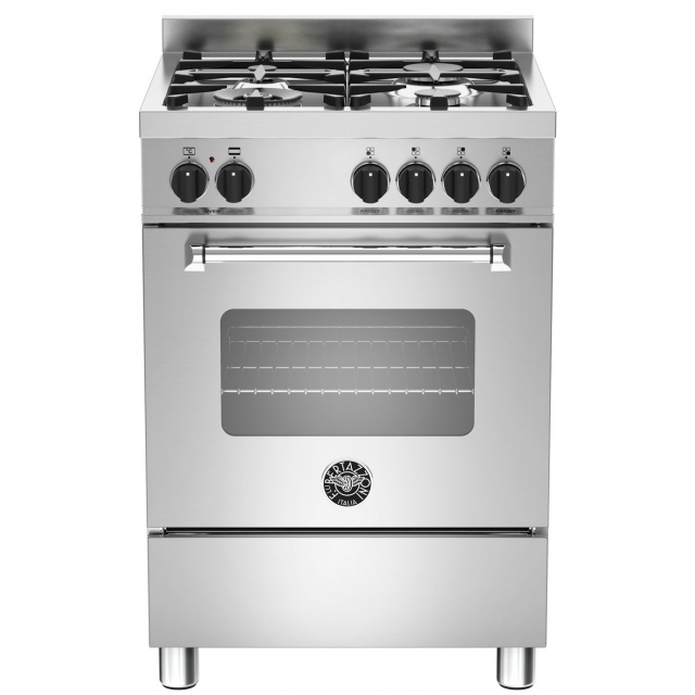 Aragaz Tecnogas P1X66M4VC, 60 cm, gaz, 4 arzatoare, grill, otel inoxidabil