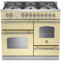 Aragaz Bertazzoni Heritage HER1006MFETCRT, 100x60 cm, gaz, 6 arzatoare, 3 cuptoare electrice, crem