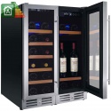 Vitrina de vinuri Nevada Concept NW42D-S, 42 sticle, doua zone, negru/otel inoxidabil