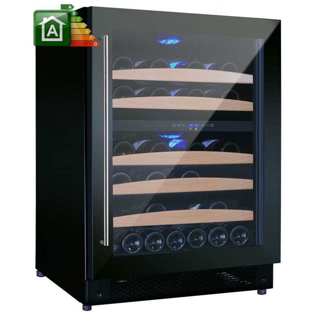 Vitrina de vinuri Nevada Concept NW46D-SL, 46 sticle, Negru/inox