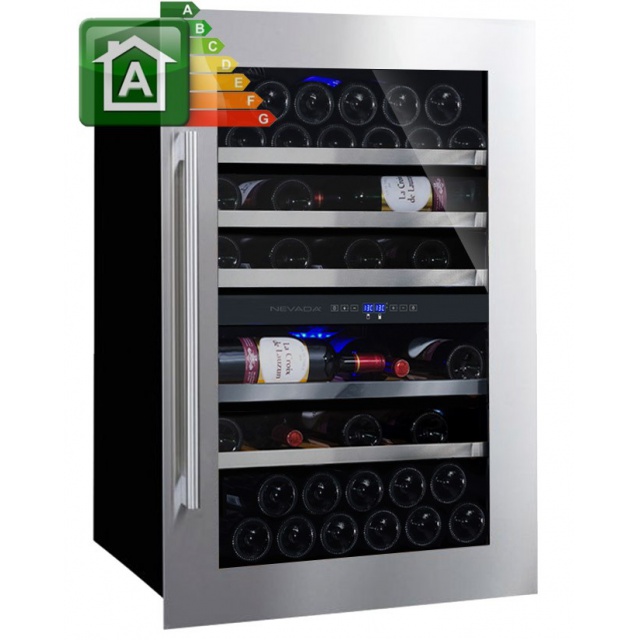 Vitrina de vinuri Nevada Concept NW54S-SL, 54 sticle, Negru/inox