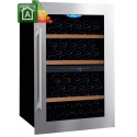 Vitrina de vinuri Nevada Concept NW75D-SS, 75 sticle, 2 zone temperatura, Negru / inox