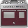 Aragaz Steel Genesi G10FF, 100X60cm, 6 arzatoare, 2 cuptoare, timer, aprindere electronica, negru antracit