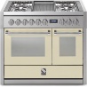 Aragaz Steel Genesi G10FF, 100X60cm, 6 arzatoare, 2 cuptoare, timer, aprindere electronica, celeste