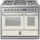 Aragaz Steel Genesi G10FF, 100X60cm, 6 arzatoare, 2 cuptoare, timer, aprindere electronica, negru