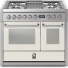 Aragaz Steel Genesi G10FF, 100X60cm, 6 arzatoare, 2 cuptoare, timer, aprindere electronica, negru