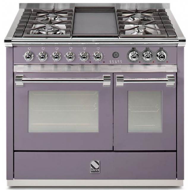 Aragaz Steel Ascot A10FF, 100X66cm, 6 arzatoare, 2 cuptoare, timer, aprindere electronica, inox