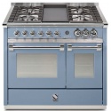 Aragaz Steel Ascot A10FF, 100X66cm, 6 arzatoare, 2 cuptoare, timer, aprindere electronica, celeste