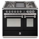 Aragaz Steel Ascot A10FF 100X66cm, 6 arzatoare, 2 cuptoare, timer, aprindere electronica, negru