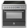 Aragaz Steel Genesi, 90X60cm, 6 arzatoare, cuptor electric multifunctional, timer, aprindere electronica, mov
