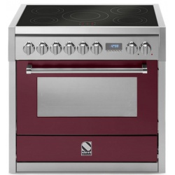 Aragaz Steel Genesi, 90X60cm, 6 arzatoare, cuptor electric multifunctional, timer, aprindere electronica, negru antracit