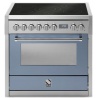 Aragaz Steel Genesi, 90X60cm, 6 arzatoare, cuptor electric multifunctional, timer, aprindere electronica, visiniu
