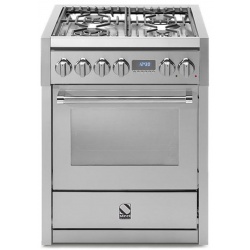 Aragaz Steel Genesi, 90X60cm, 6 arzatoare, cuptor electric multifunctional, timer, aprindere electronica, inox