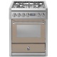 Aragaz Steel Genesi, 70X60cm, 4 arzatoare, cuptor electric multifunctional, timer, aprindere electronica, crem inchis