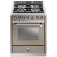 Aragaz Steel Ascot, 70X60cm, 4 arzatoare, cuptor electric multifunctional, timer, aprindere electronica, crem inchis