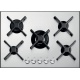 Aragaz Tecnogas P1X66M4VC, 60 cm, gaz, 4 arzatoare, grill, otel inoxidabil