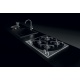 Plita incorporabila Barazza Wolo, 60 cm, plita gaz, 4 arzatoare, sistem siguranta Stop-Gaz, sticla neagra / inox