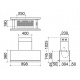 Hota design Baraldi Surf 01SUR090BL70, 90 cm, 700 m3/h, sticla neagra