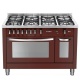 Aragaz Lofra Special120 PRD126GV+E/2CI, gaz, 120x60cm, 7 arzatoare, 2 cuptoare, grill electric, timer, rosu
