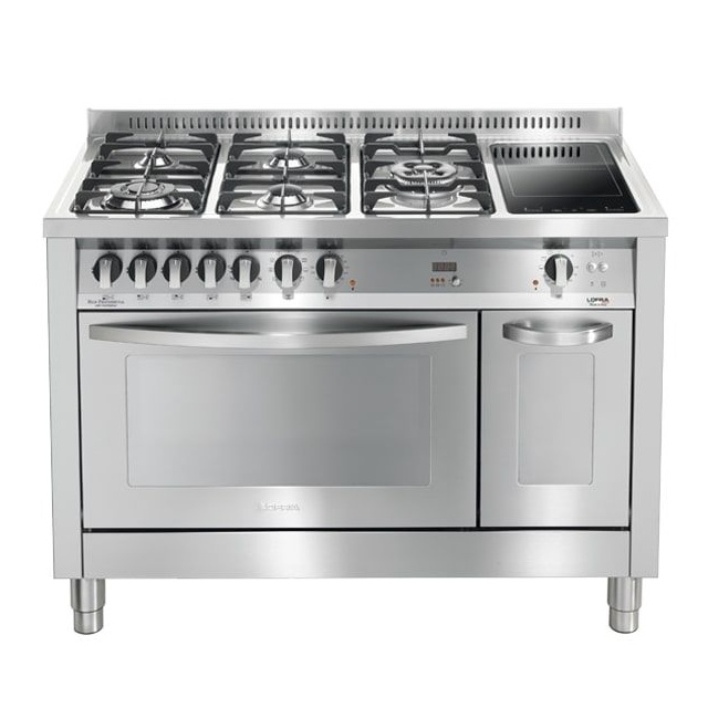 Aragaz Lofra Special 120 PD126MF+E/2CIK, plita gaz+inductie, 120x60cm, 5 arzatoare, 2 cuptoare, grill electric, timer, inox