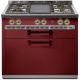 Plita profesionala cu spatii depozitare Steel Ascot A9C, 90x65 cm, 6 arzatoare, 2 sertare, aprindere electronica, rosu burgundy