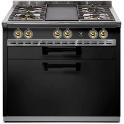 Plita profesionala cu spatii depozitare Steel Ascot A9C, 90x65 cm, 6 arzatoare, 2 sertare, aprindere electronica, albastru