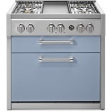 Plita profesionala cu spatii depozitare Steel Genesi G9C, 90x65 cm, 6 arzatoare, 2 sertare, aprindere electronica, albastru