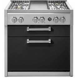 Plita profesionala cu spatii depozitare Steel Genesi G9C, 90x65 cm, 6 arzatoare, 2 sertare, aprindere electronica, crem