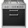 Plita profesionala cu spatii depozitare Steel Genesi G9C, 90x65 cm, 6 arzatoare, 2 sertare, aprindere electronica, crem
