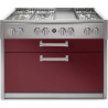 Plita profesionala cu spatii depozitare Steel Genesi G12C 120x65 cm, 6 arzatoare, 2 sertare,aprindere electronica, rosu burgundy