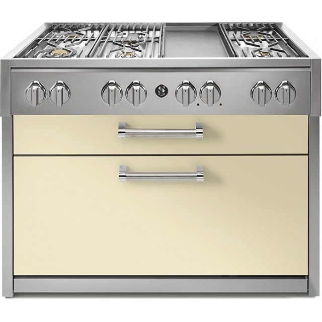 Plita profesionala cu spatii depozitare Steel Genesi G12C 120x65 cm, 6 arzatoare, 2 sertare,aprindere electronica, rosu burgundy