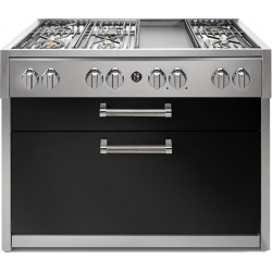 Plita profesionala cu spatii depozitare Steel Genesi G12C 120x65 cm, 6 arzatoare, 2 sertare,aprindere electronica, crem