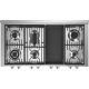 Plita profesionala cu spatii depozitare Steel Genesi G12C 120x65 cm, 6 arzatoare, 2 sertare,aprindere electronica, crem