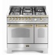 Set Aragaz Lofra Dolcevita RSD96MFTE/CI, 90x60cm, gaz, 5 arzatoare, cuptor dublu+Splash Back 90+Hota Dolcevita 90, inox