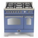 Set Aragaz Lofra Dolcevita RLVD96MFTE/CI, 90x60cm, gaz, 5 arzatoare, cuptor dublu+Splash Back 90+Hota Dolcevita 90, albastru