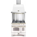 Set Aragaz Lofra Dolcevita RBPD96MFTE/CI, 90x60cm, gaz, 5 arzatoare, cuptor dublu+Splash Back 90+Hota Dolcevita 90, alb perlat