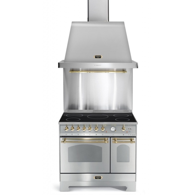 Set Aragaz Lofra Dolcevita RSD96MFTE/5i, 90x60cm, gaz, 5 zone inductie, grill +Splash Back 90+Hota Dolcevita 90, inox