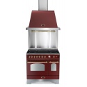 Set Aragaz Lofra Dolcevita RRD96MFTE/5I, 90x60cm, gaz, 5 zone inductie, grill +Splash Back 90+Hota Dolcevita 90, Rosu Burgundy