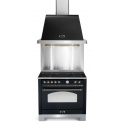 Set Aragaz Lofra Dolcevita RNMG96MFT/5I, 90x60cm, gaz, 5 zone inductie, grill +Splash Back 90+Hota Dolcevita 90, negru mat