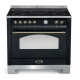 Set Aragaz Lofra Dolcevita RNMG96MFTE/5i, 90x60cm, gaz, 5 zone inductie, grill +Splash Back 90+Hota Dolcevita 90, negru mat