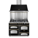 Set Aragaz Lofra Dolcevita RNM126SMFET+MFT/2AEO, 120x60cm, 7 arzatoare, 4 cuptoare +Splash Back 120+Hota Dolcevita120, negru mat
