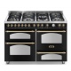 Set Aragaz Lofra Dolcevita RNM126SMFET, 120x60cm, gaz, 7 arzatoare, 3 cuptoare+Splash Back 120+Hota Dolcevita120, negru mat