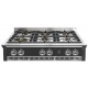 Plita incorporabila cooktop STEEL Ascot, 90 cm , 6 arzatoare, aprindere electrica, siguranta gaz, negru antracit