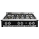 Plita incorporabila cooktop STEEL Ascot, 90 cm, 6 arzatoare, aprindere electrica, siguranta gaz, negru Plita incorporabila cooktop STEEL Ascot, 90 cm, 6 arzatoare, aprindere electrica, siguranta gaz, negru