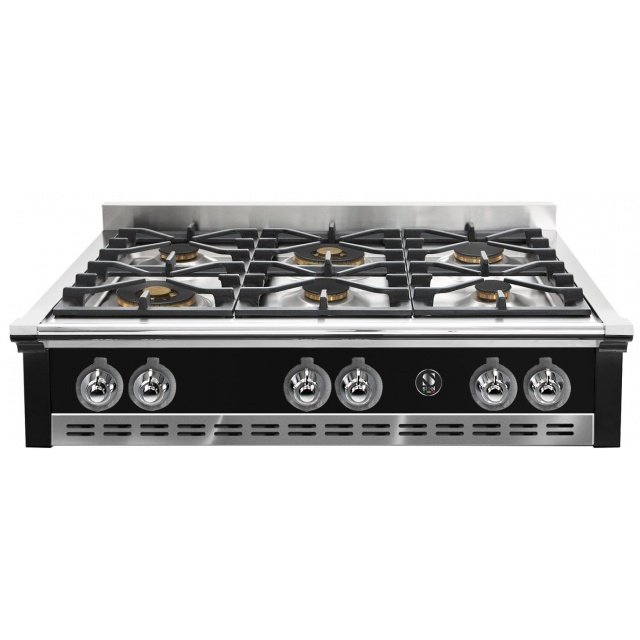 Plita incorporabila cooktop STEEL Ascot, 90 cm, 6 arzatoare, aprindere electrica, siguranta gaz, negru