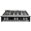 Plita incorporabila cooktop STEEL Ascot, 90 cm, 6 arzatoare, aprindere electrica, siguranta gaz, negru